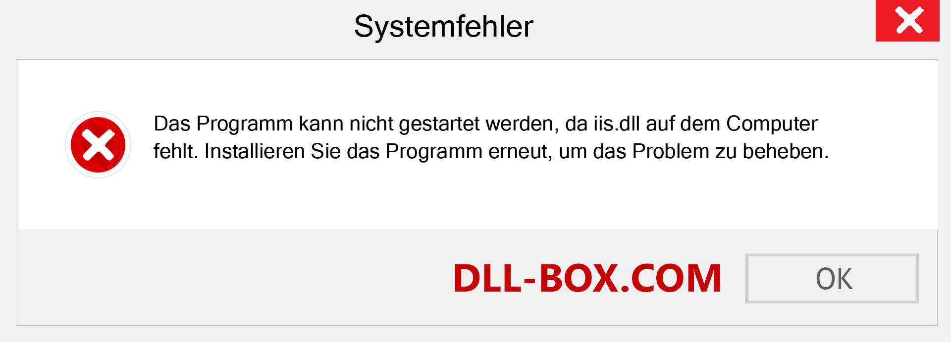 iis.dll-Datei fehlt?. Download für Windows 7, 8, 10 - Fix iis dll Missing Error unter Windows, Fotos, Bildern